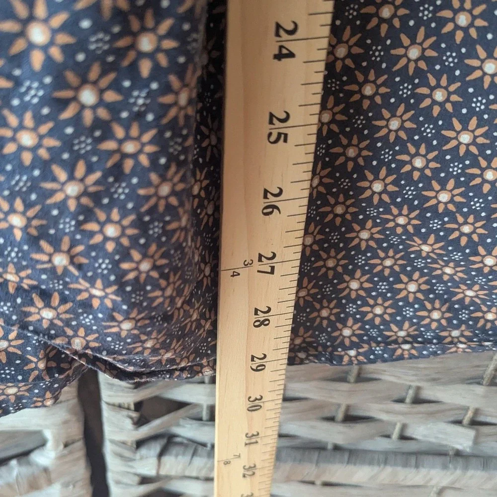 J. Crew Long Sleeve Button Down Shirt Blue Sunburst Print Secret Wash Mens XL‎